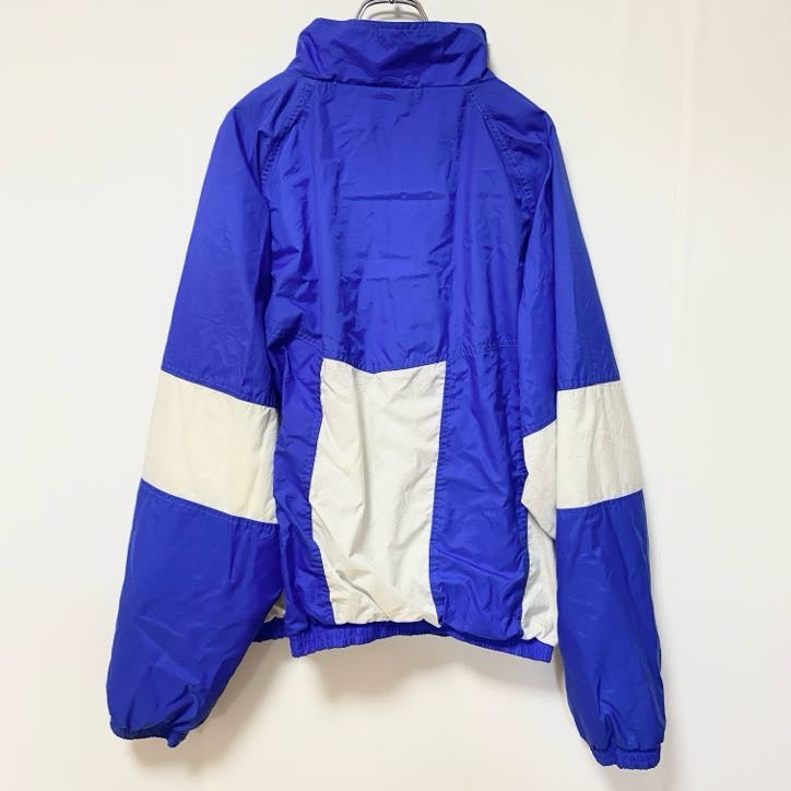 古着 used　70s　Holloway　長袖ハーフジップナイロンジャケット　ウィンドブレーカー　青　ヴィンテージ　XLサイズ