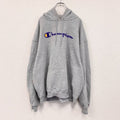 Champion　チャンピオン　スウェットパーカー/フーディー　ワンポイント　デカロゴ　現行　灰色　グレー