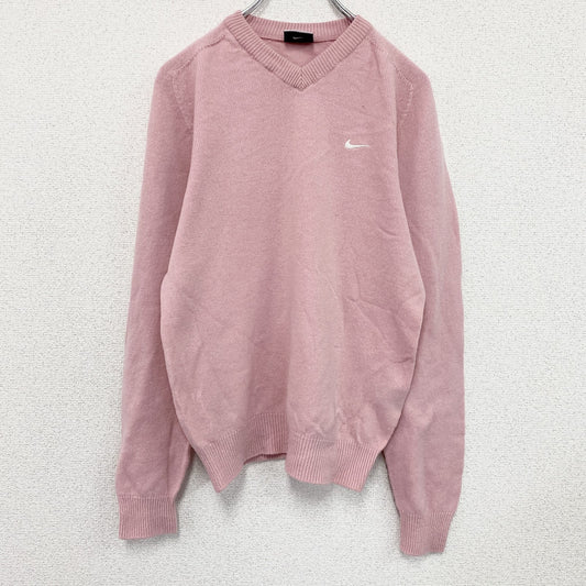 NIKE GOLF　ナイキゴルフ　ウールニットセーター　スウッシュ　ベビーピンク　Sサイズ