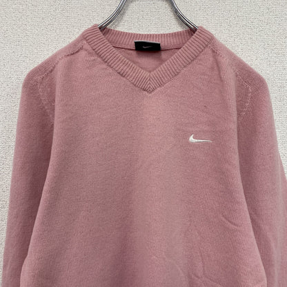 NIKE GOLF　ナイキゴルフ　ウールニットセーター　スウッシュ　ベビーピンク　Sサイズ