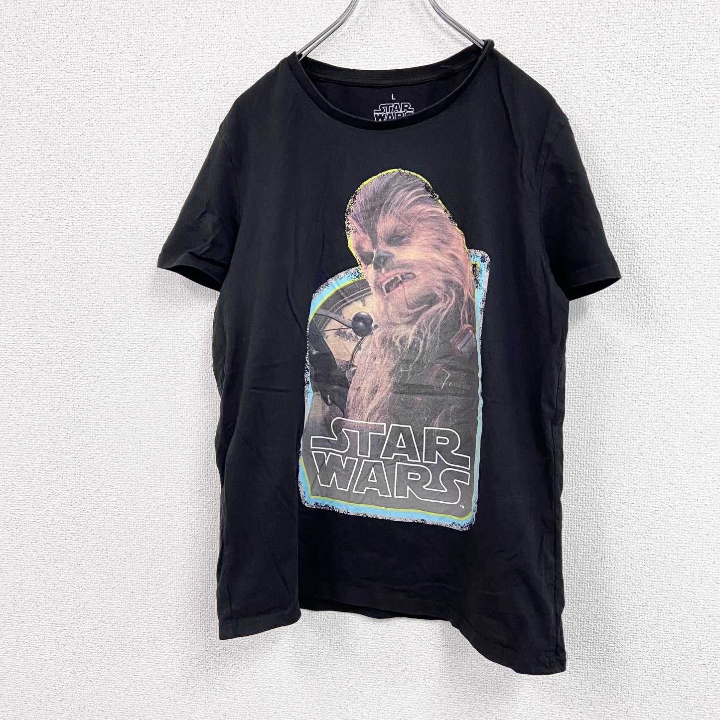 STAR WARS　スターウォーズ　半袖プリントTシャツ　チュー バッカ　黒　ブラック　Lサイズ