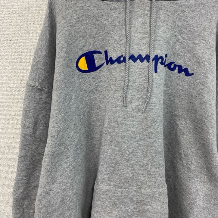 Champion　チャンピオン　スウェットパーカー/フーディー　ワンポイント　デカロゴ　現行　灰色　グレー