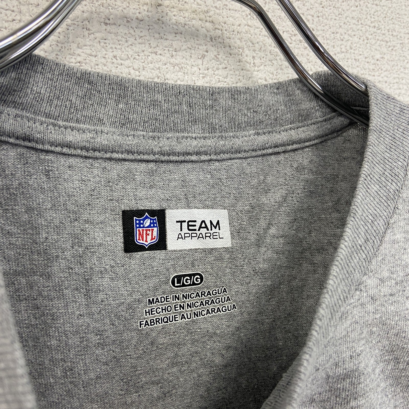 NFL　TEAM APPAREL　長袖プリントTシャツ　灰色　グレー　Lサイズ