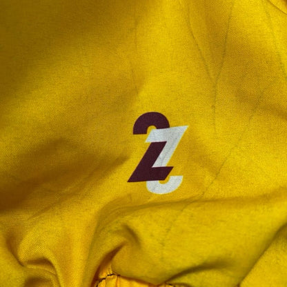 古着 used　22SPORTS　長袖ナイロンフルジップナイロンジャケット　レスリング　黄色　ワインレッド　Lサイズ