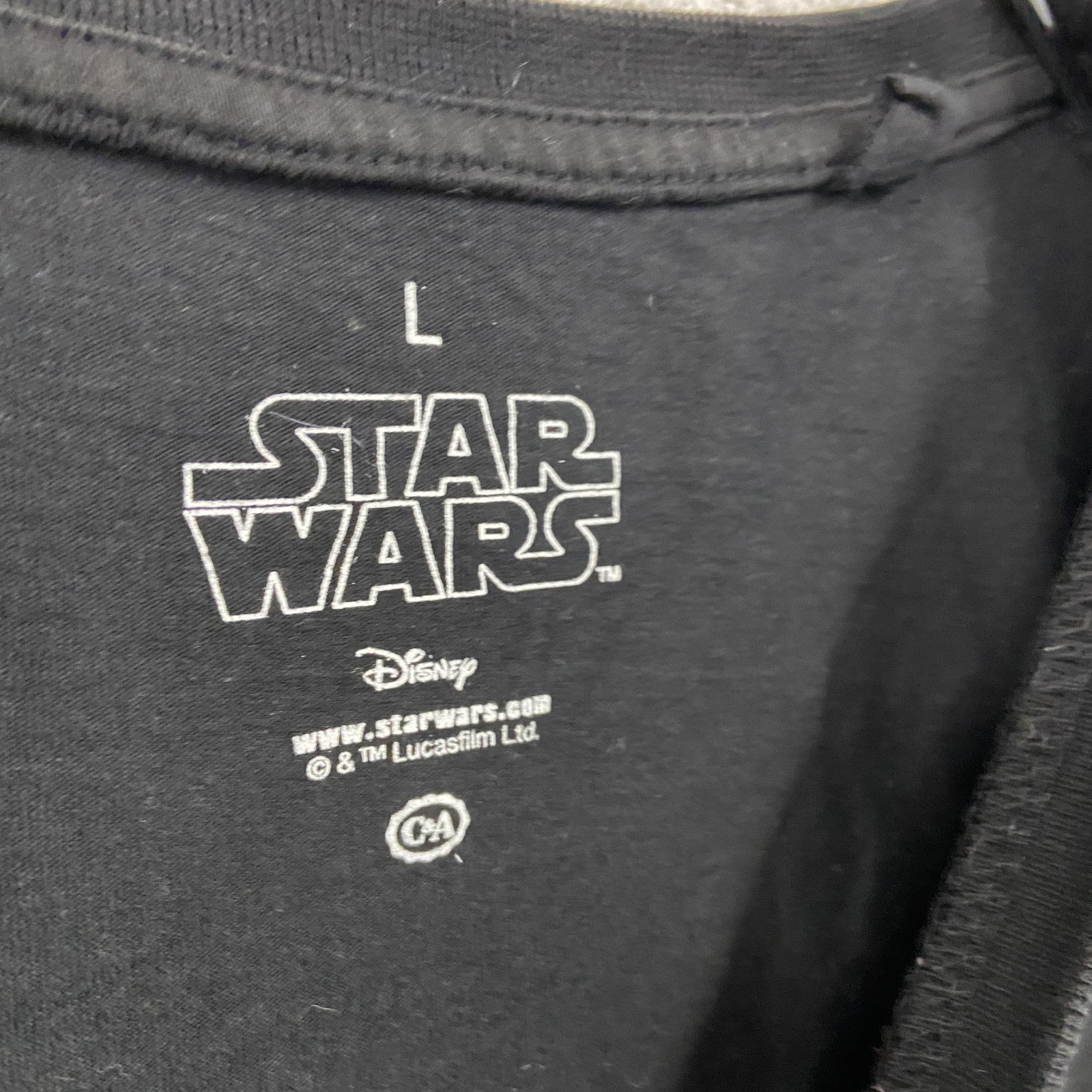 STAR WARS　スターウォーズ　半袖プリントTシャツ　チュー バッカ　黒　ブラック　Lサイズ