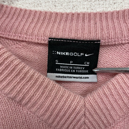 NIKE GOLF　ナイキゴルフ　ウールニットセーター　スウッシュ　ベビーピンク　Sサイズ