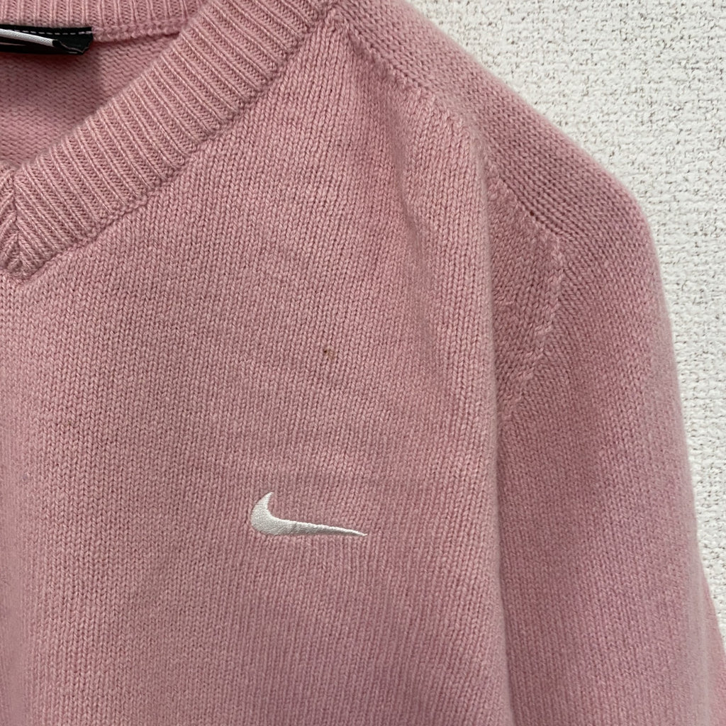 NIKE GOLF　ナイキゴルフ　ウールニットセーター　スウッシュ　ベビーピンク　Sサイズ
