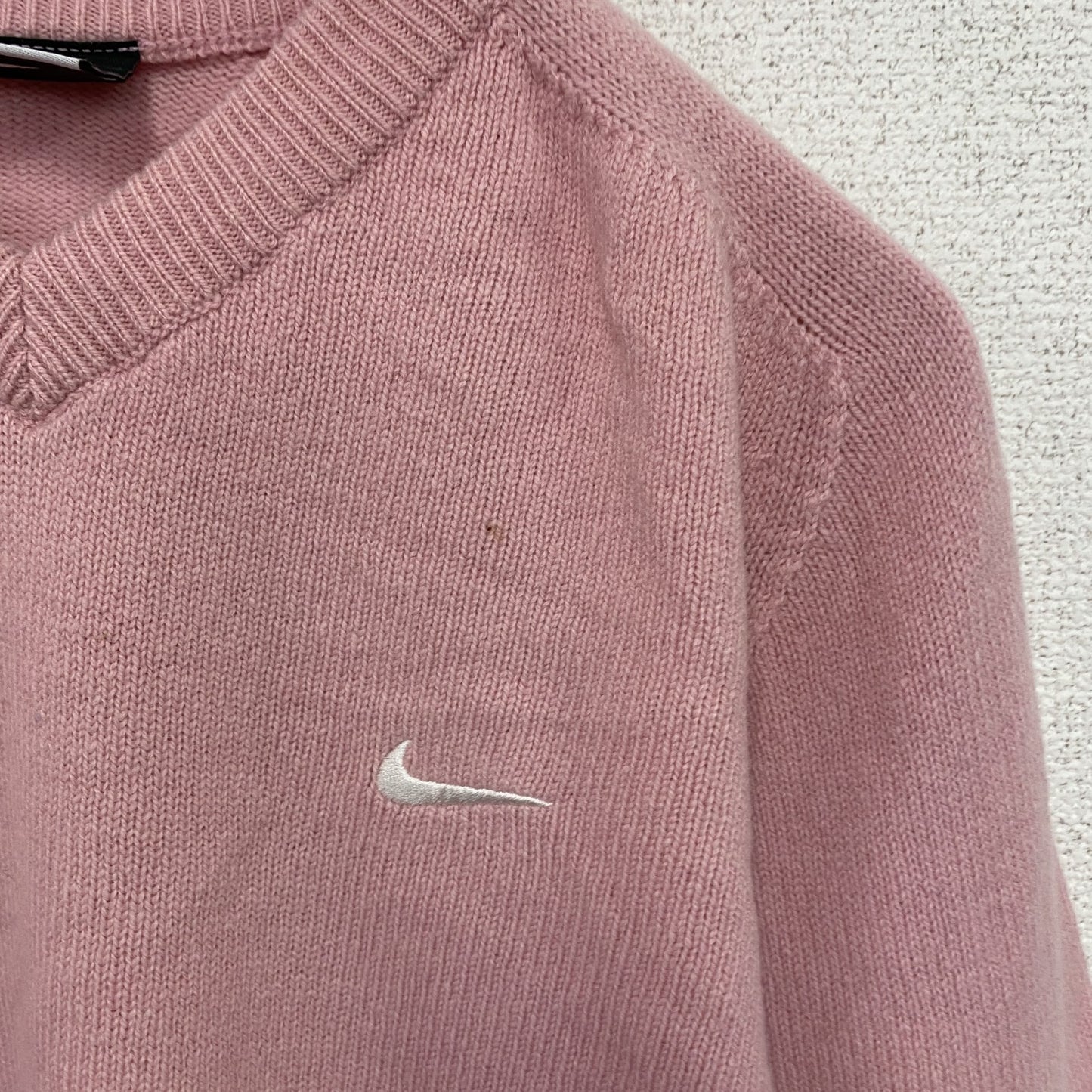 NIKE GOLF　ナイキゴルフ　ウールニットセーター　スウッシュ　ベビーピンク　Sサイズ