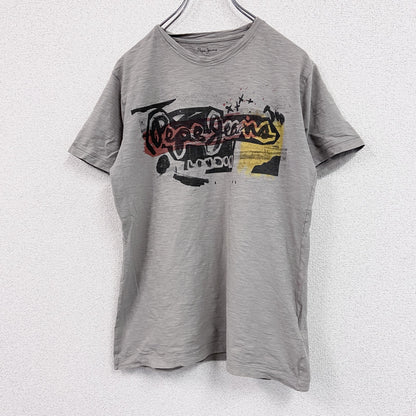 PEPE JEANS　半袖プリントTシャツ　グレー　灰色　Lサイズ