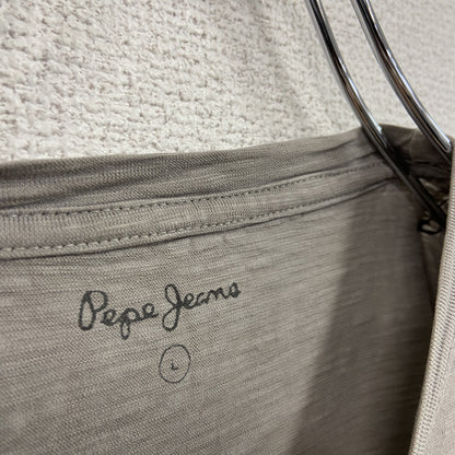 PEPE JEANS　半袖プリントTシャツ　グレー　灰色　Lサイズ