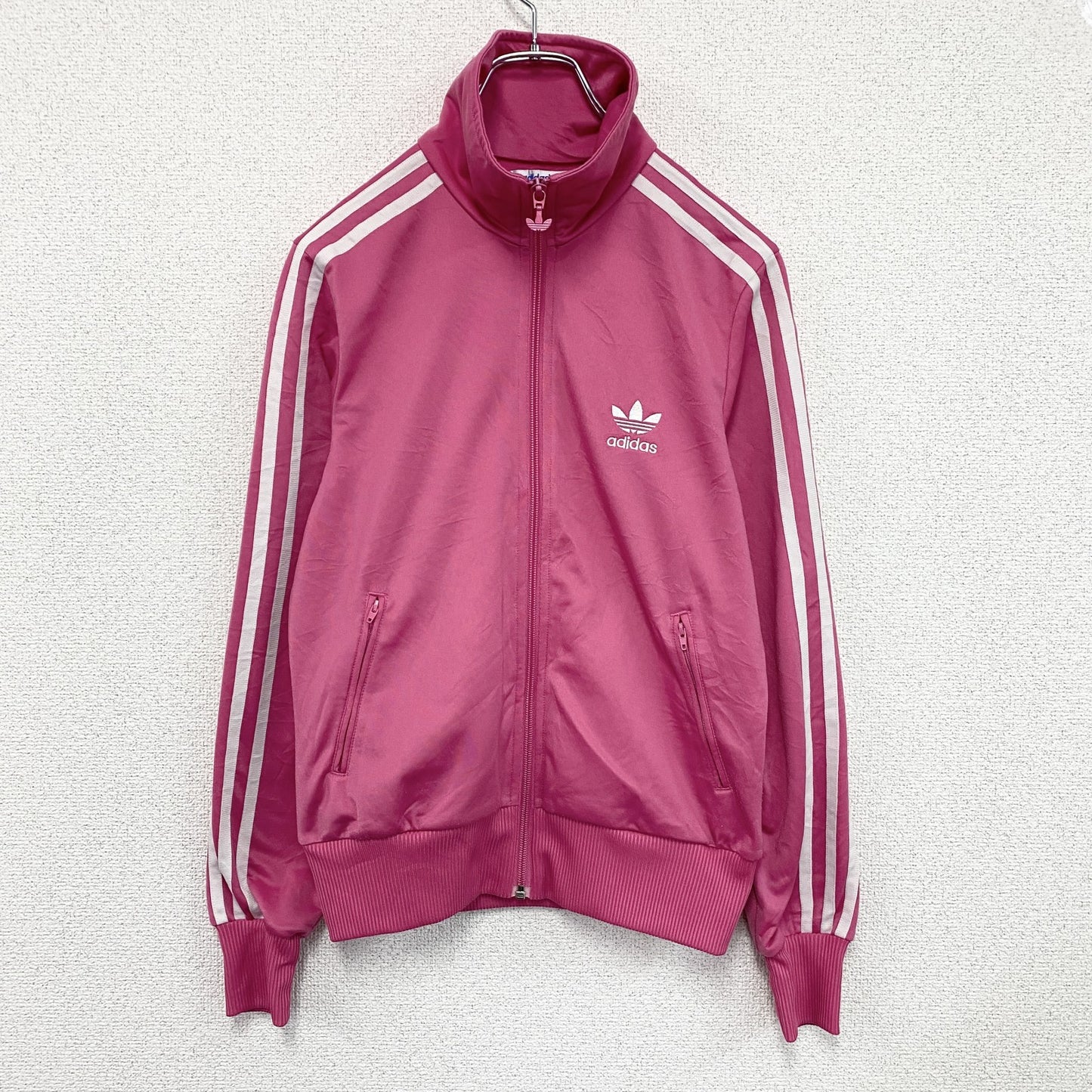 adidas　アディダス　トラックジャケット/ジャージ　トレフォイルロゴ　デカロゴ　ピンク　38サイズ