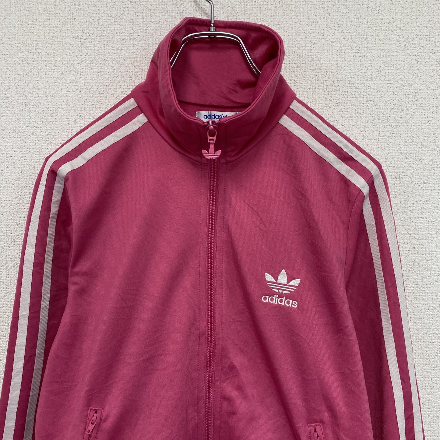 adidas　アディダス　トラックジャケット/ジャージ　トレフォイルロゴ　デカロゴ　ピンク　38サイズ