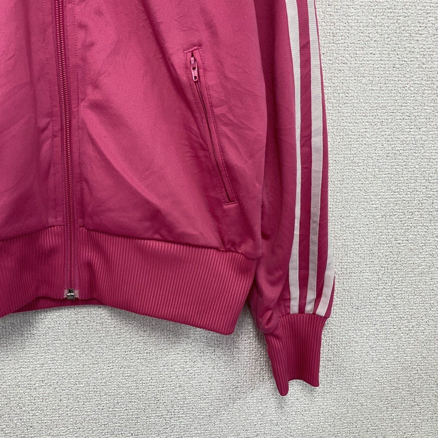 adidas　アディダス　トラックジャケット/ジャージ　トレフォイルロゴ　デカロゴ　ピンク　38サイズ
