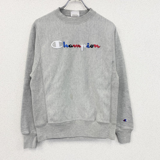 Champion　チャンピオン　リバースウィーブ　スウェット/トレーナー　ワッペン　刺繍ロゴ　現行　灰色　グレー　Sサイズ