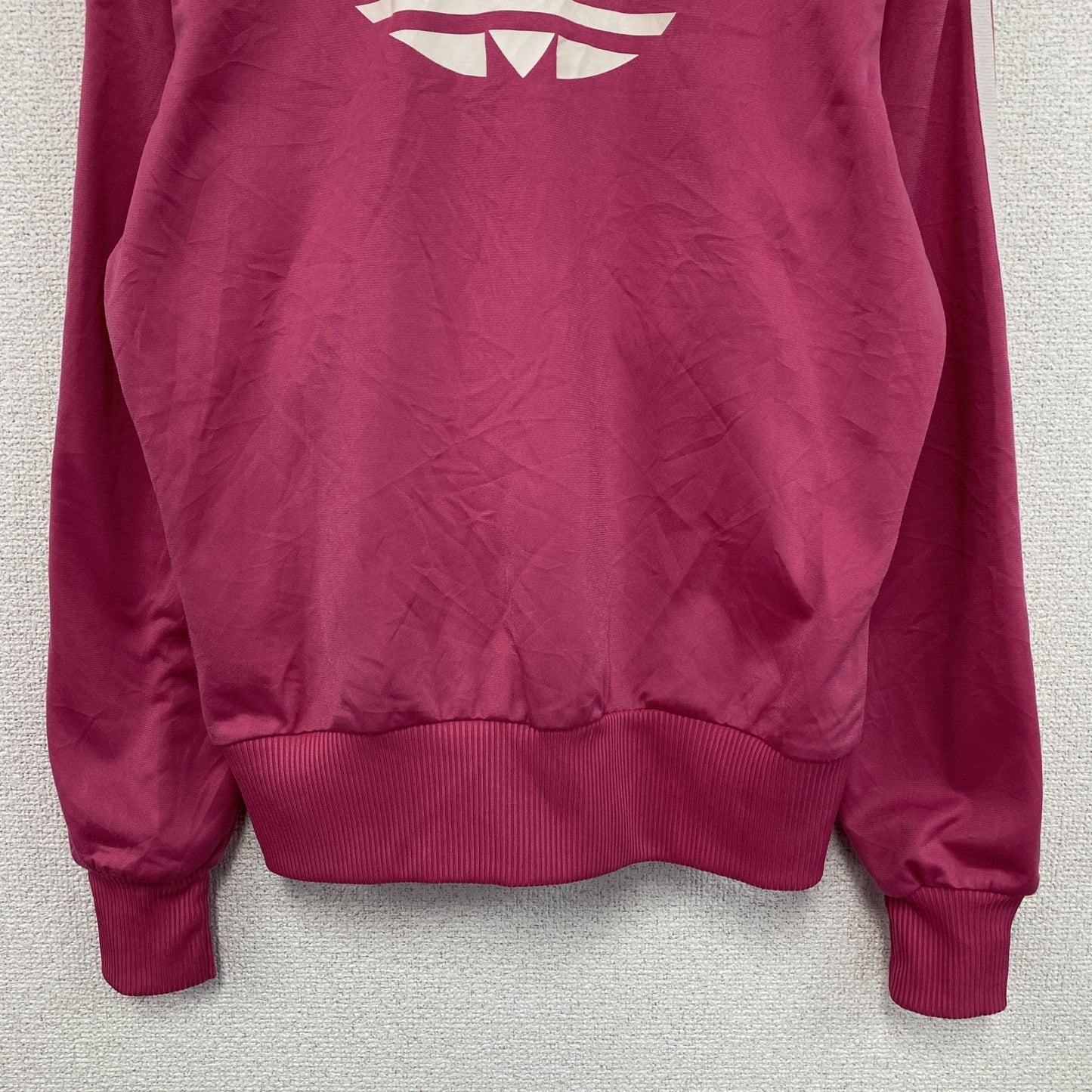 adidas　アディダス　トラックジャケット/ジャージ　トレフォイルロゴ　デカロゴ　ピンク　38サイズ