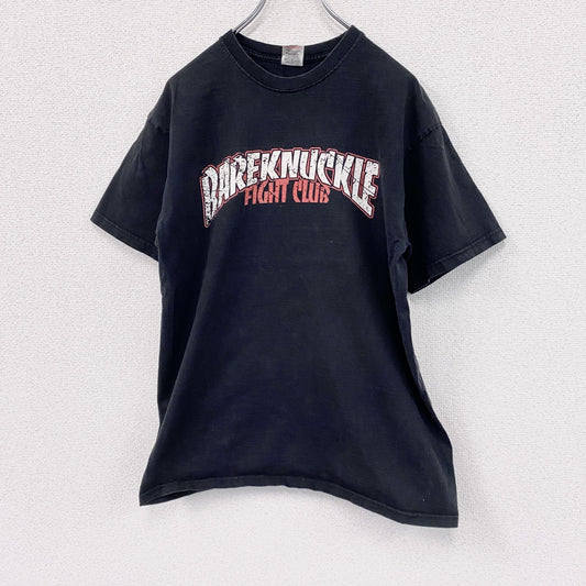 FRUIT OF THE LOOM　半袖プリントTシャツ　アーチプリント　骸骨　スカル　ドクロ　両面プリント　黒　ブラック　Lサイズ