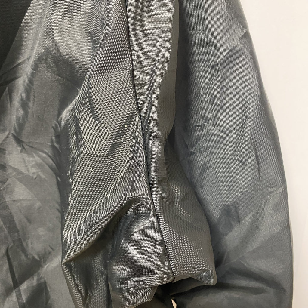 古着 used　USA製　長袖ハーフジップナイロンスタジャン　シャツカラー　リブライン　サッカー　黒　ヴィンテージ　Lサイズ