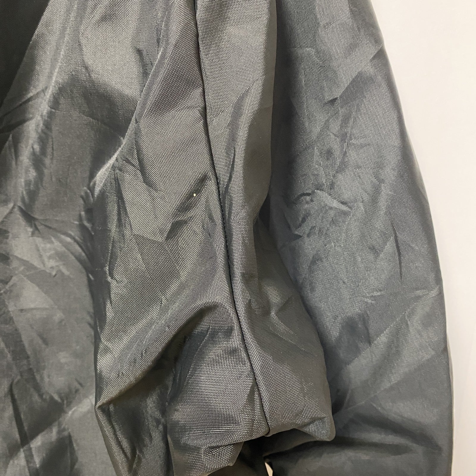 古着 used　USA製　長袖ハーフジップナイロンスタジャン　シャツカラー　リブライン　サッカー　黒　ヴィンテージ　Lサイズ