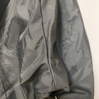 古着 used　USA製　長袖ハーフジップナイロンスタジャン　シャツカラー　リブライン　サッカー　黒　ヴィンテージ　Lサイズ