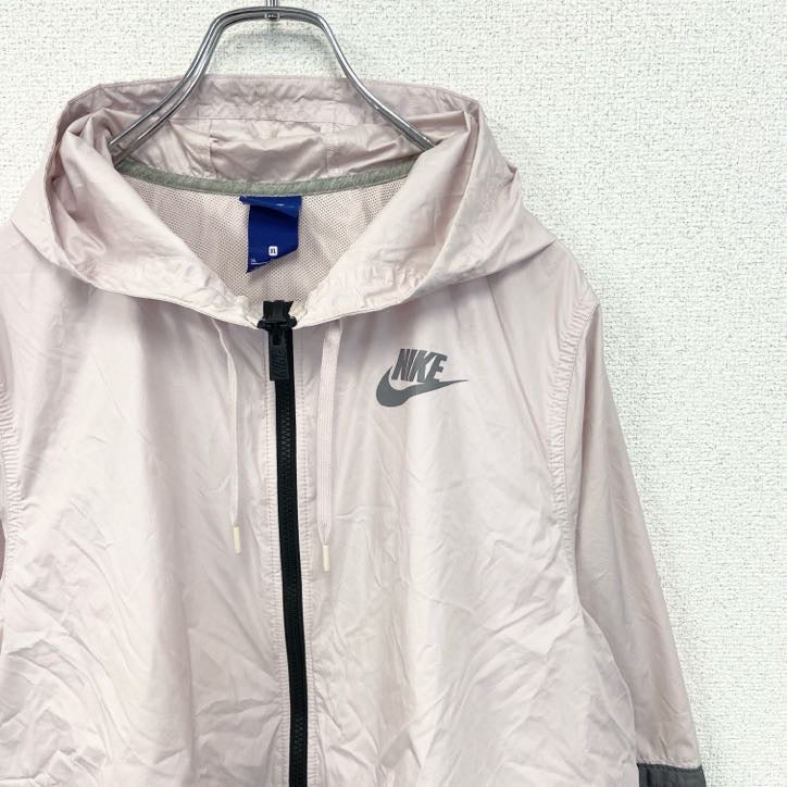 古着 used　NIKE ナイキ　長袖ナイロンジャケット　フルジップパーカー　ワンポイントロゴプリント　XLサイズ