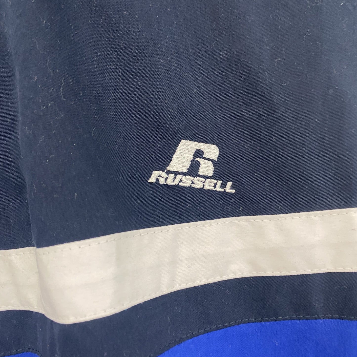 RUSSELL　ラッセル　フルジップジャケット　刺繍ロゴ　ワンポイント　オーバーサイズ　ジップアップ　青　ブルー　2XLサイズ