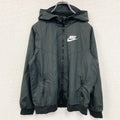 古着 used　NIKE ナイキ　長袖ナイロンジャケット　フルジップパーカー　ワンポイントロゴプリント　黒　Lサイズ