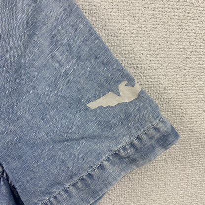ARMANI JEANS　アルマーニ・ジーンズ　半袖シャツ　チェック　水色　ライトブルー　Mサイズ