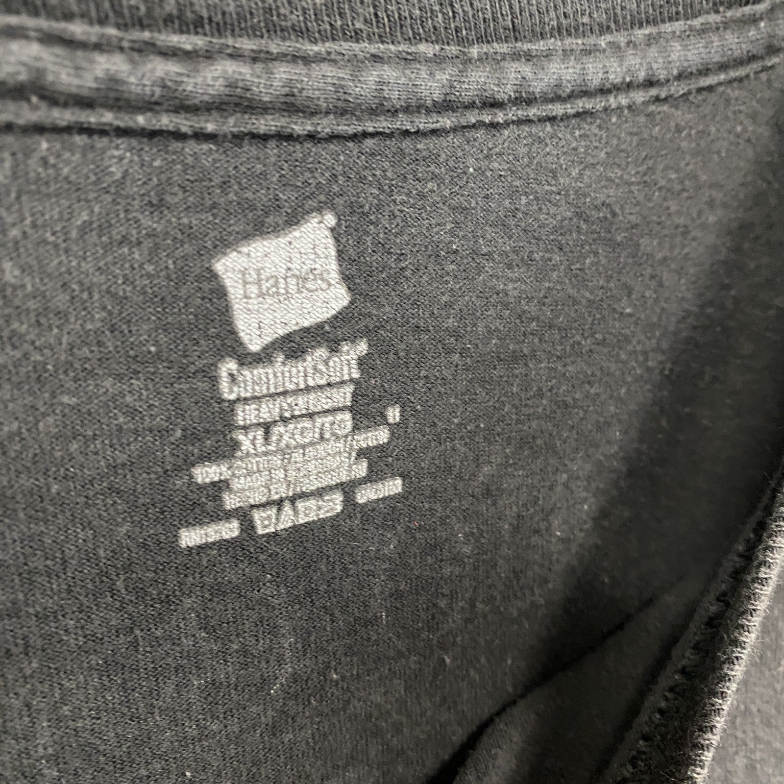 Hanes　ヘインズ　半袖メッセージプリントTシャツ　黒　ブラック　XLサイズ