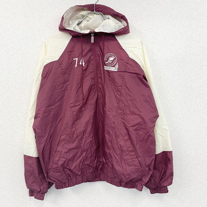 ～90s　Team advantage　ハーフジップナイロンプルオーバージャケット　ヴィンテージ　ボルドー　Mサイズ