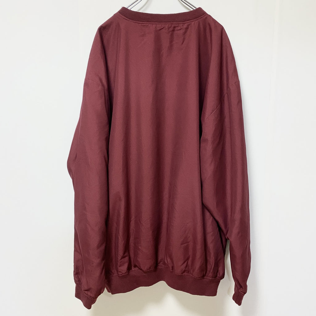 古着 used　RUSSELL ATHLETIC　長袖刺繍ナイロンプルオーバー　ウインドブレーカー　ワシントン　赤　4XLサイズ