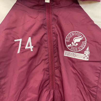 ～90s　Team advantage　ハーフジップナイロンプルオーバージャケット　ヴィンテージ　ボルドー　Mサイズ