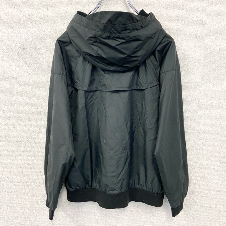 古着 used　NIKE ナイキ　長袖ナイロンジャケット　フルジップパーカー　ワンポイントロゴプリント　黒　Lサイズ
