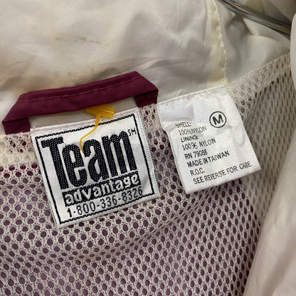 ～90s　Team advantage　ハーフジップナイロンプルオーバージャケット　ヴィンテージ　ボルドー　Mサイズ