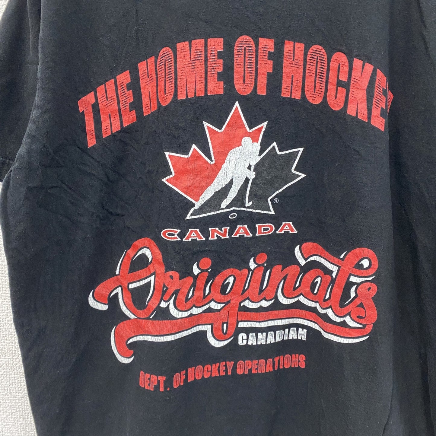 CANADA　半袖プリントTシャツ　ホッケー　黒　ブラック　