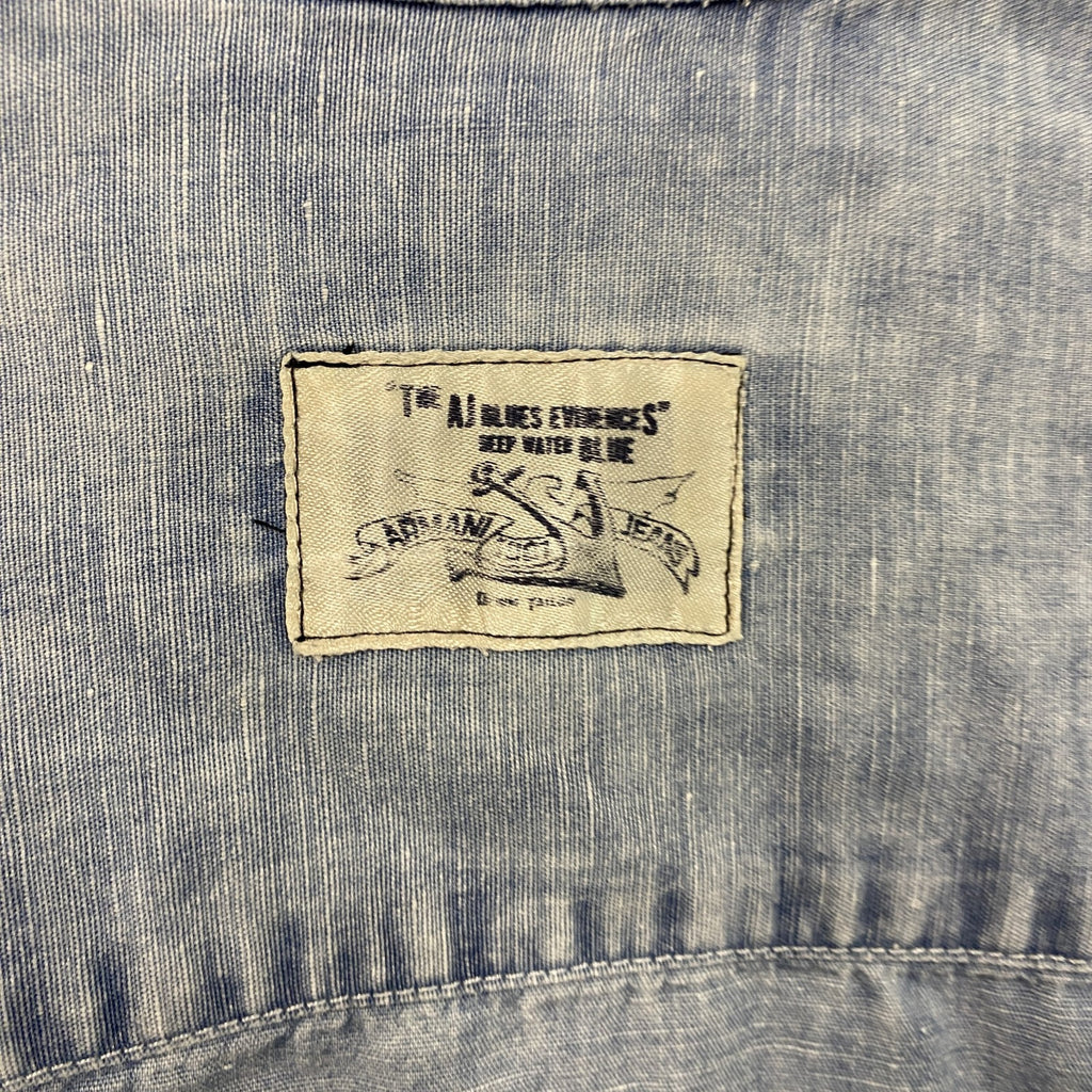 ARMANI JEANS　アルマーニ・ジーンズ　半袖シャツ　チェック　水色　ライトブルー　Mサイズ