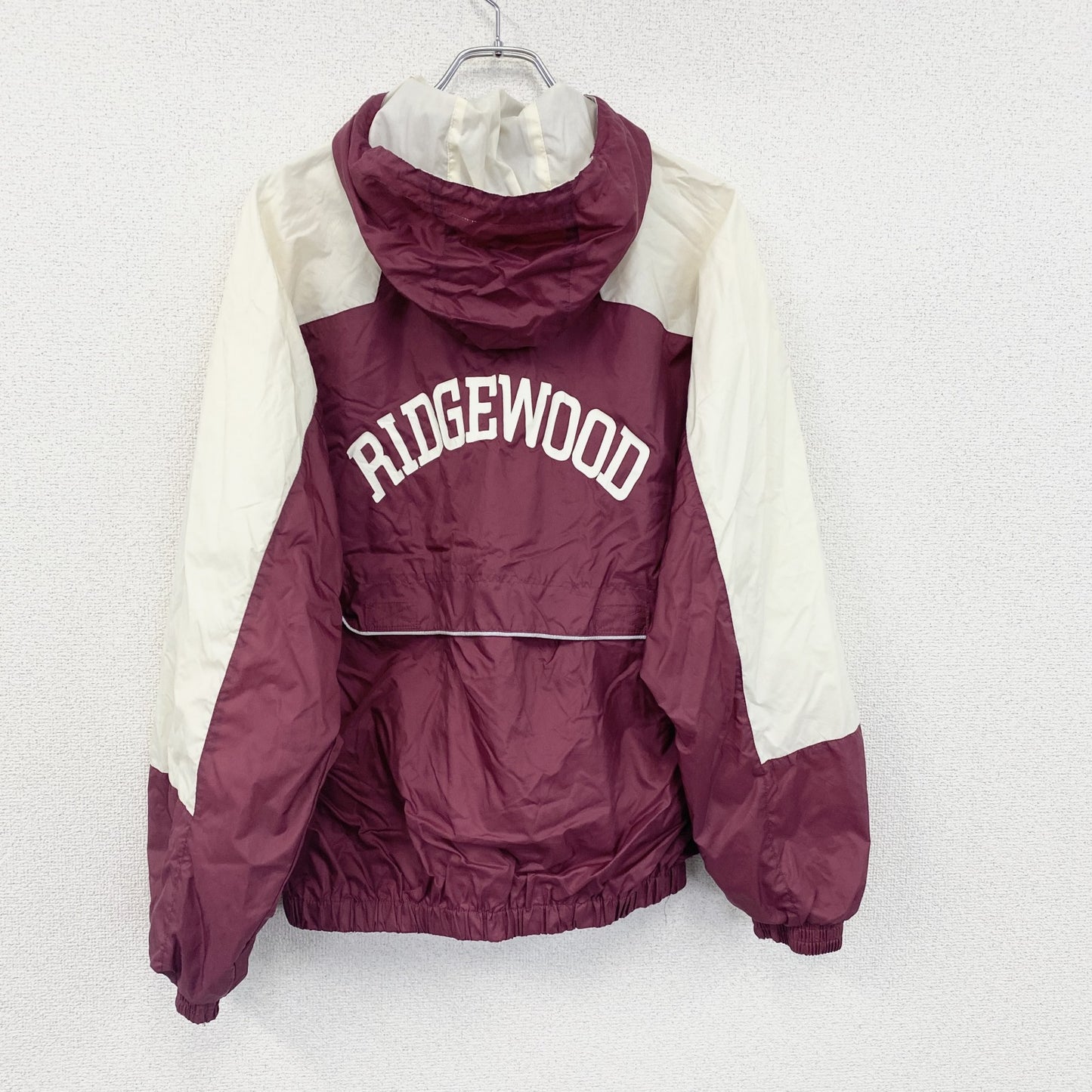 ～90s　Team advantage　ハーフジップナイロンプルオーバージャケット　ヴィンテージ　ボルドー　Mサイズ