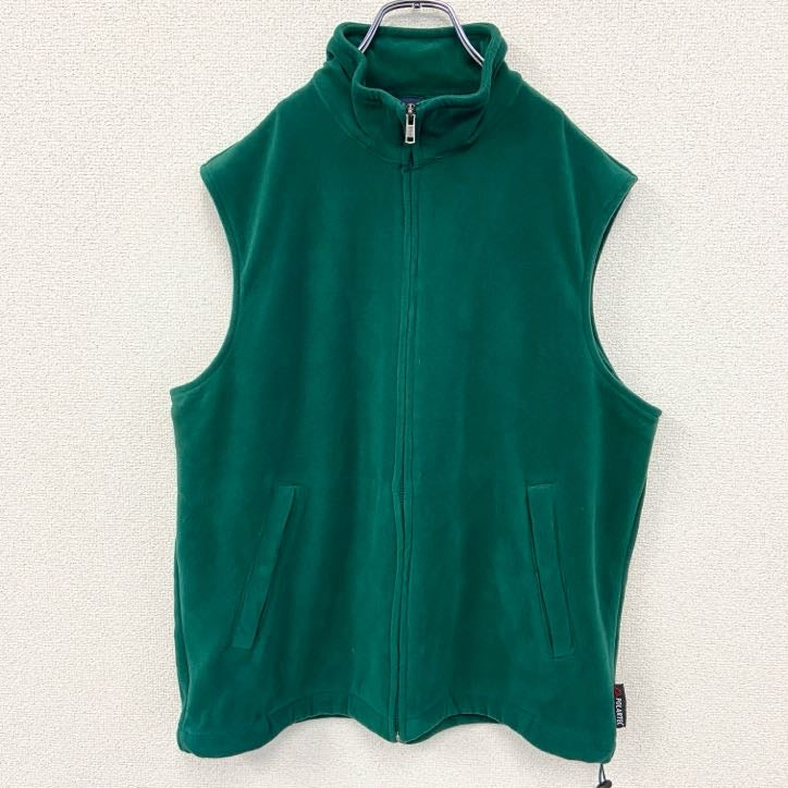 古着 used　POLO GOLF　RALPH LAUREN　ポロ ラルフローレン　フリースフルジップベスト　グリーン　Mサイズ