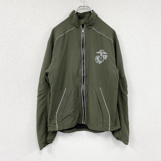 NEW BALANCE　ニューバランス　米軍　USMC　トレーニングジャケット　フルジップナイロンジャケット　カーキ　Sサイズ