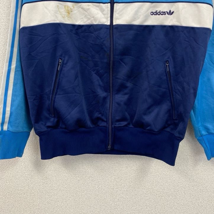 80s　adidas　アディダス　トラックジャケット/ジャージ　ヴィンテージ　ブルー　ライトブルー　Mサイズ