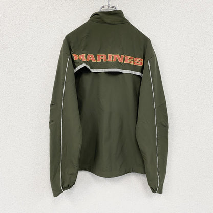 NEW BALANCE　ニューバランス　米軍　USMC　トレーニングジャケット　フルジップナイロンジャケット　カーキ　Sサイズ
