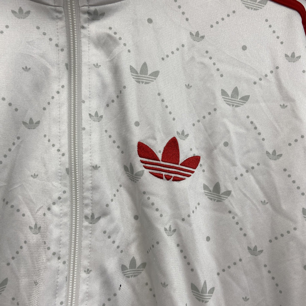 adidas　アディダス　トラックジャケット/ジャージ　モノグラムデザイン　白　ホワイト　Sサイズ