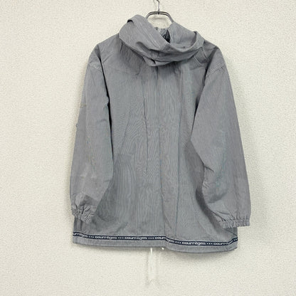 Courrèges　クレージュ　フルジップパーカー/フーディー　ストライプ柄　刺繍ロゴ　紺　ネイビー　11サイズ