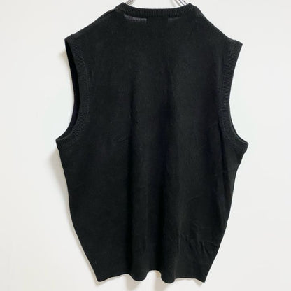 古着 used　DOCKERS　ドッカーズ　Vネックニットベスト　ノースリーブセーター　黒　ブラック　レトロ　Mサイズ