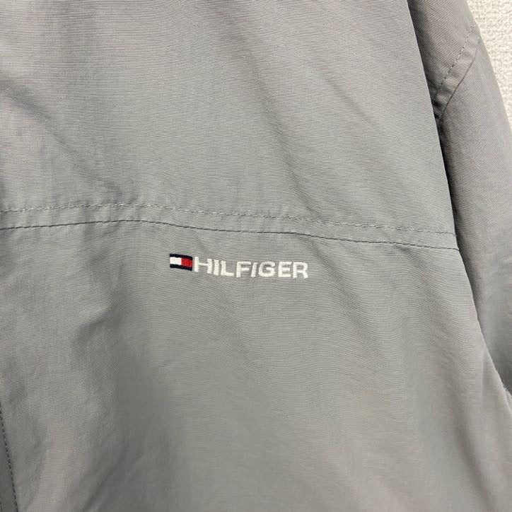 TOMMY HILFIGER　トミーヒルフィガー　ナイロンジャケット　ワンポイントロゴ刺繍　ハイネック　グレー　XLサイズ