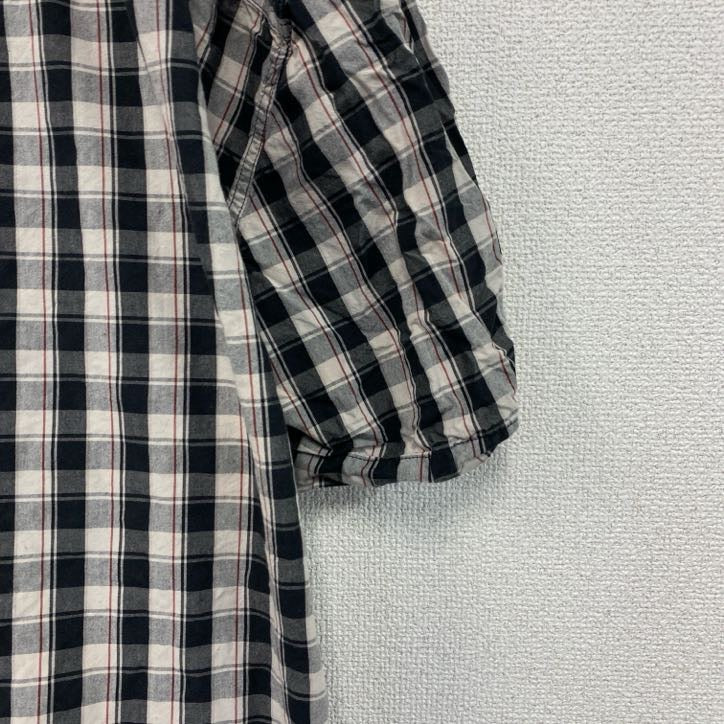 Carhartt　カーハート　半袖ボタンダウンシャツ　ラウンドシャツ　ギンガムチェック柄　黒　ブラック　XLサイズ