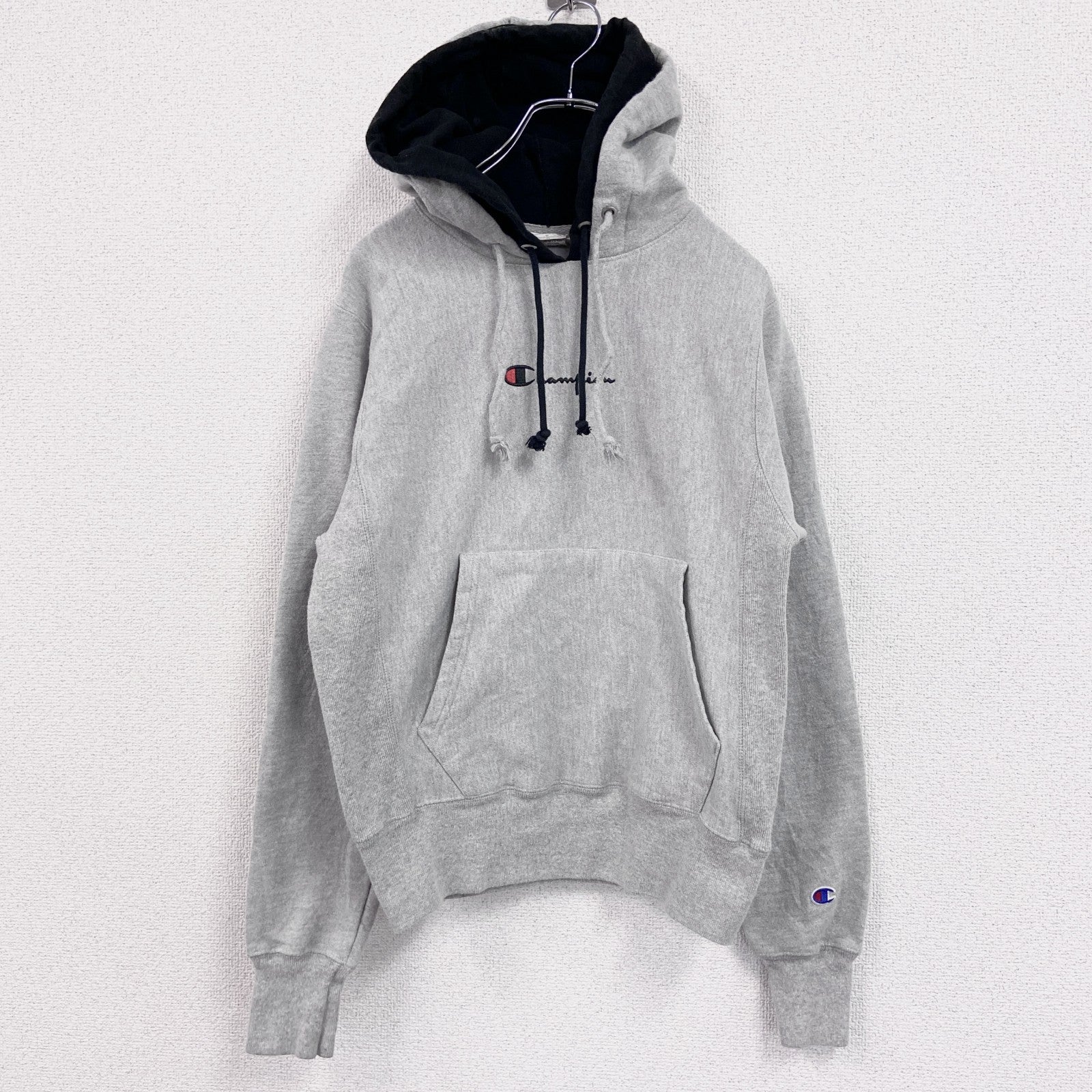 Champion　チャンピオン　リバースウィーブ　スウェットパーカー/フーディー　ダブルフード　霜降りグレー　XSサイズ