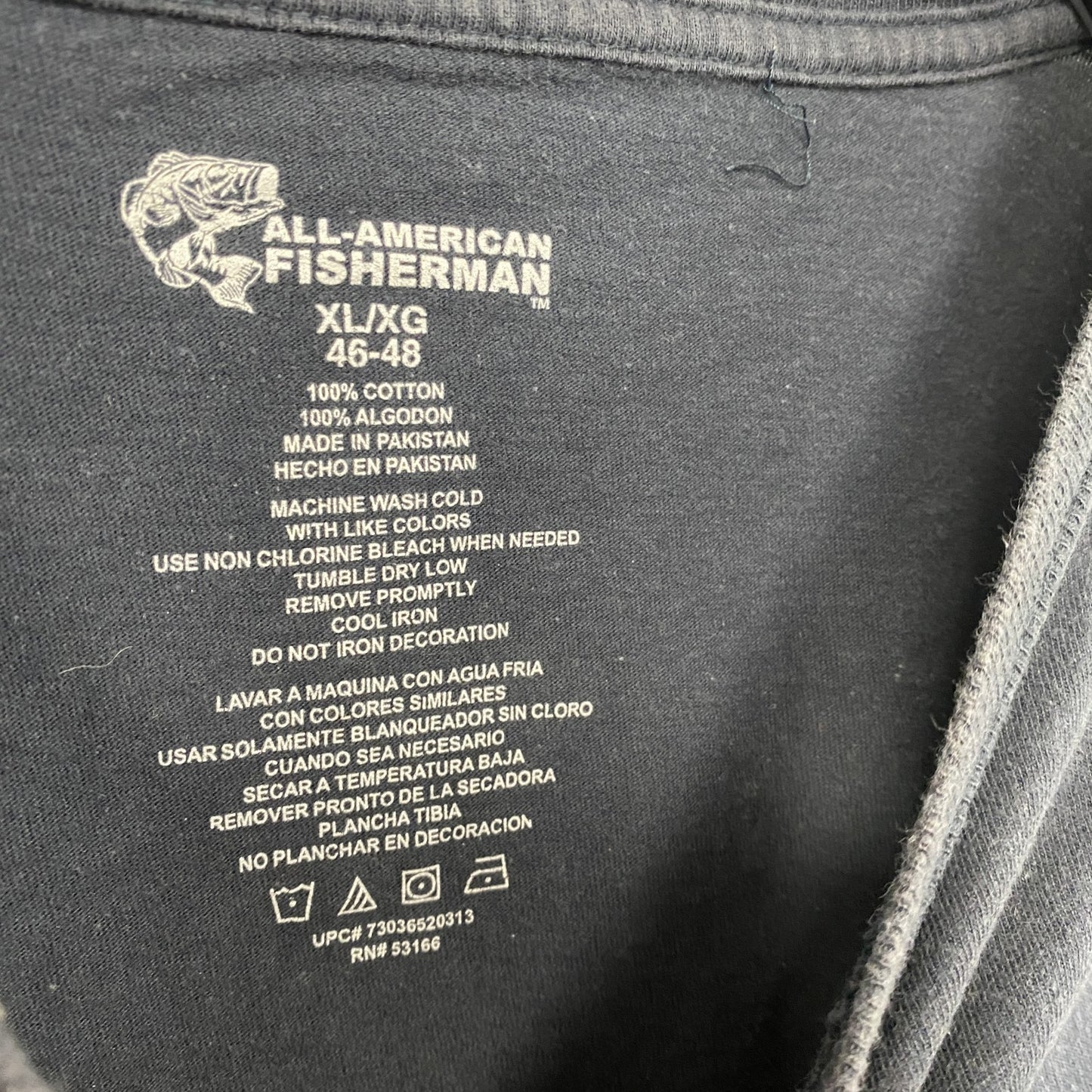 ALL AMERICAN FISHERMAN　半袖プリントTシャツ　紺　ネイビー　XLサイズ