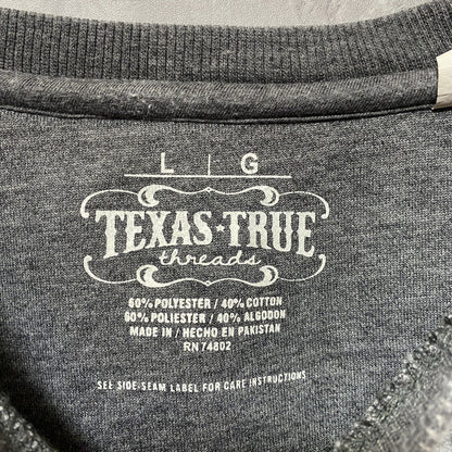 古着 used　TEXAS TRUE VINTAGE　長袖起毛スウェット　トレーナー　チャコールグレー　ビンテージ　Lサイズ