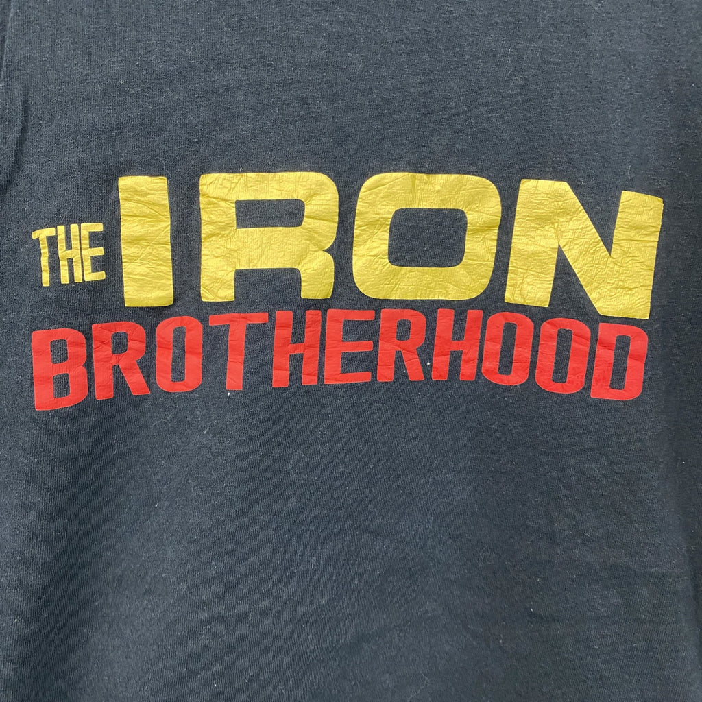 WCG　THE IRON BROTHERHOOD　半袖プリントTシャツ　紺　ネイビー