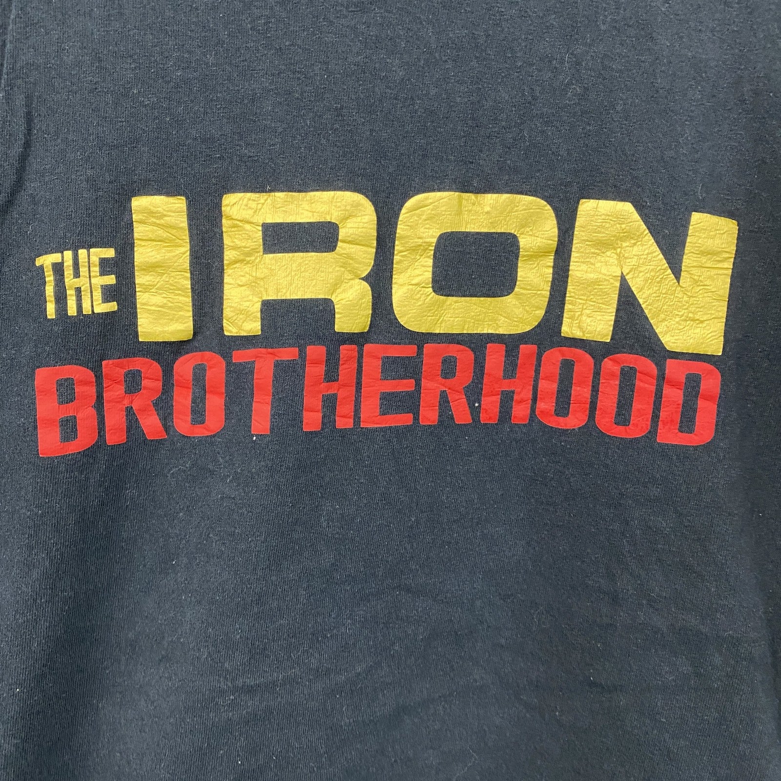 WCG　THE IRON BROTHERHOOD　半袖プリントTシャツ　紺　ネイビー